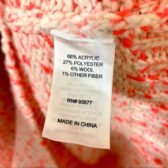 St. John’s Bay Sweater - Pink/White/Metallic Gold - Picture 6 of 9